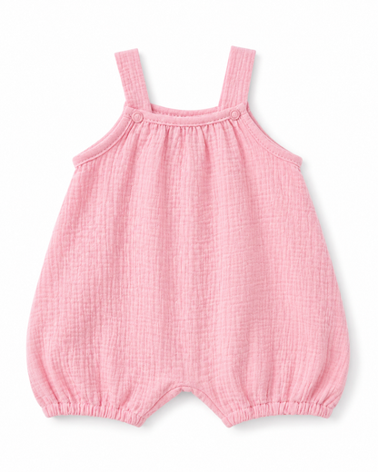 Barboteuse  en mousseline rose