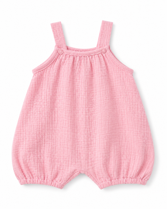 Barboteuse  en mousseline rose